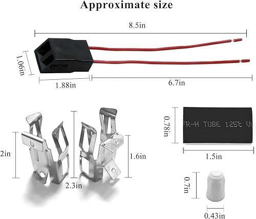 Miniatura 5 de Kit de 2 receptáculos de quemador de gama ERR117 compatible con estufa eléctrica Whirlpool Kenmore, estufa de cocina, enchufe de elemento, bloque de