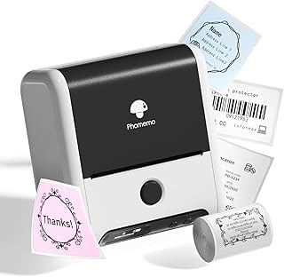 Phomemo M200 Bluetooth Label Printer, Computer Thermal Label Printer Bluetooth Label maker, for Android iOS Windows MAC OS,for Shipping,Labeling,QR Code,for Small Business(Type-C Charger)-White