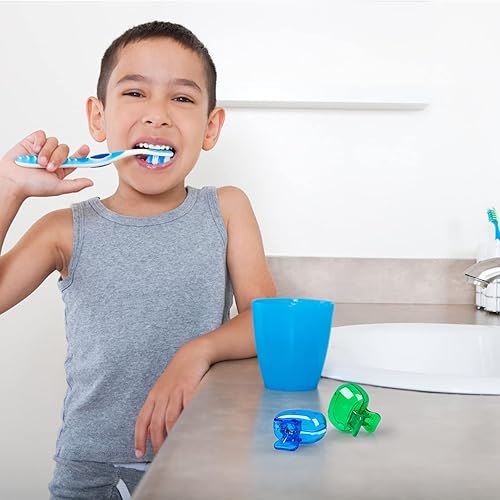 Miniatura 6 de Eaezerav Paquete de 4 fundas para cepillos de dientes, protector de cepillo de dientes, clips portátiles de plástico para cepillos de dientes, funda