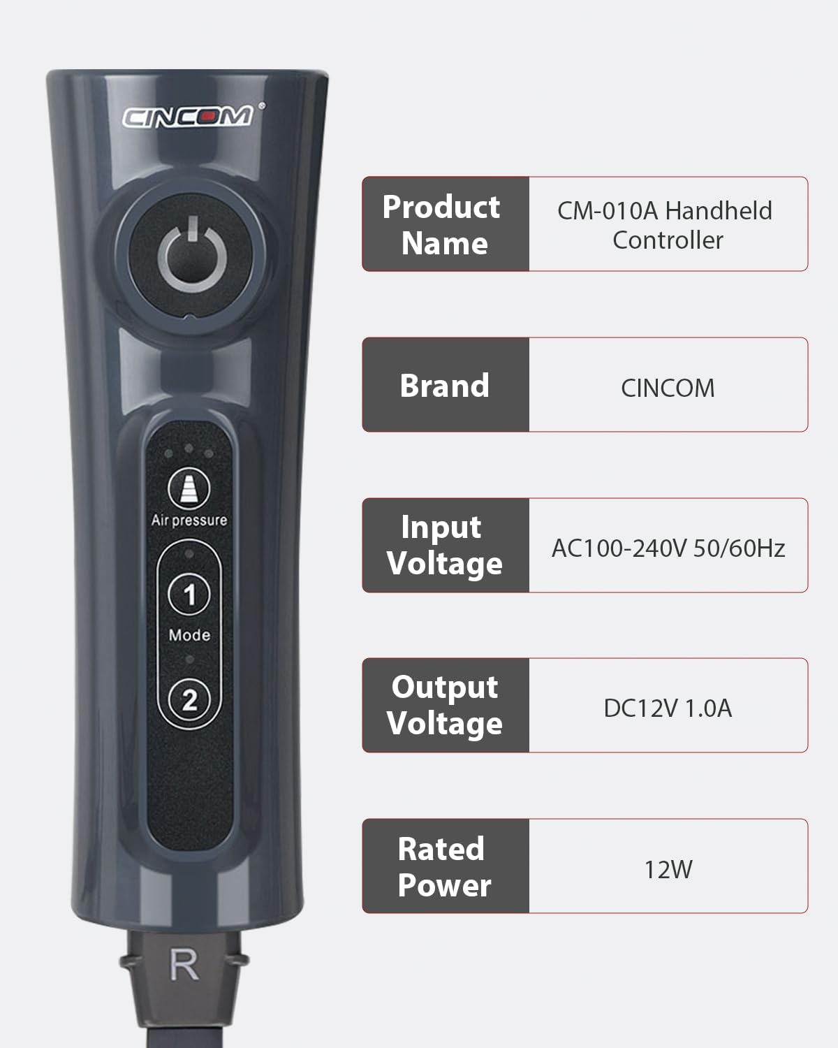 CINCOM Handheld Controller with product specifications