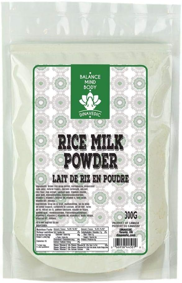 Dinavedic Pure Rice Milk Powder 300g Vegan Rice Powder, Lactose