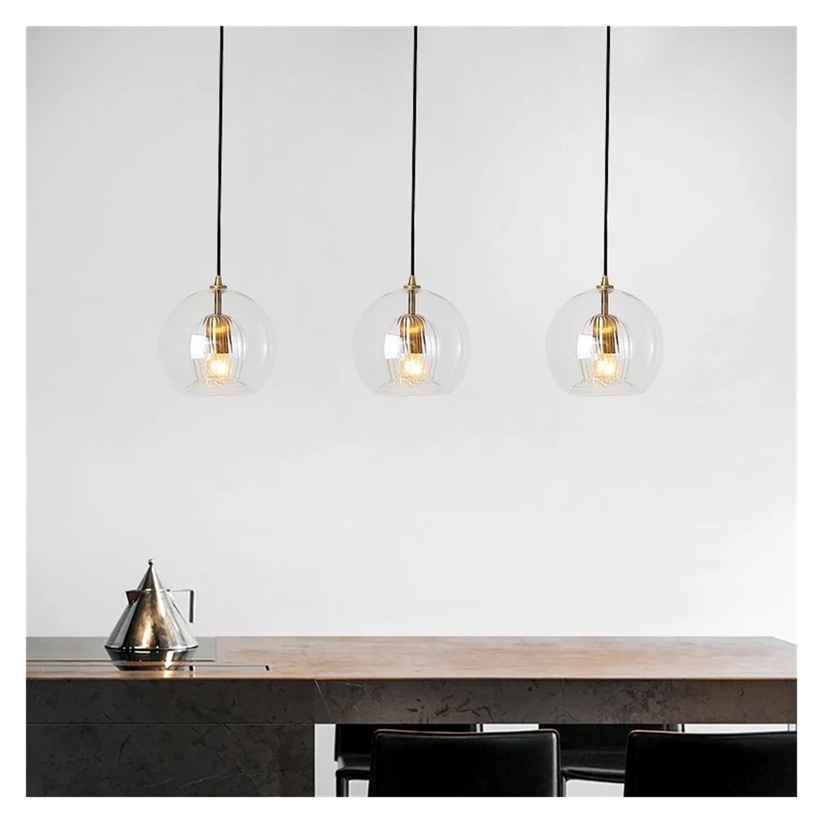 Genérico Lámparas de araña, Lámpara colgante de cristal calabaza, lámpara comedor, decoración muebles cocina nórdica, accesorios iluminación LED techo, Compatible with colgar(25cm)