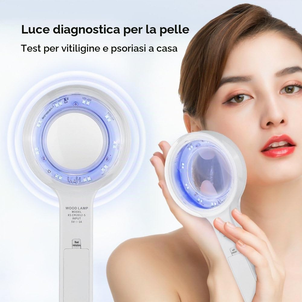 Analizzatore Della Pelle Con Lampada Woods, Analizzatore Con Ingrandimento Uv Per La Diagnosi Della Pelle, Lampada Per Analizzatore Di Bellezza Per Saloni Per Il Viso, Funzionamento Con Un Solo Tasto