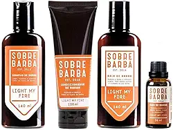 Kit Quarteto SOBREBARBA - Shampoo + Balm + Condicionador + Óleo de Barba Light My Fire