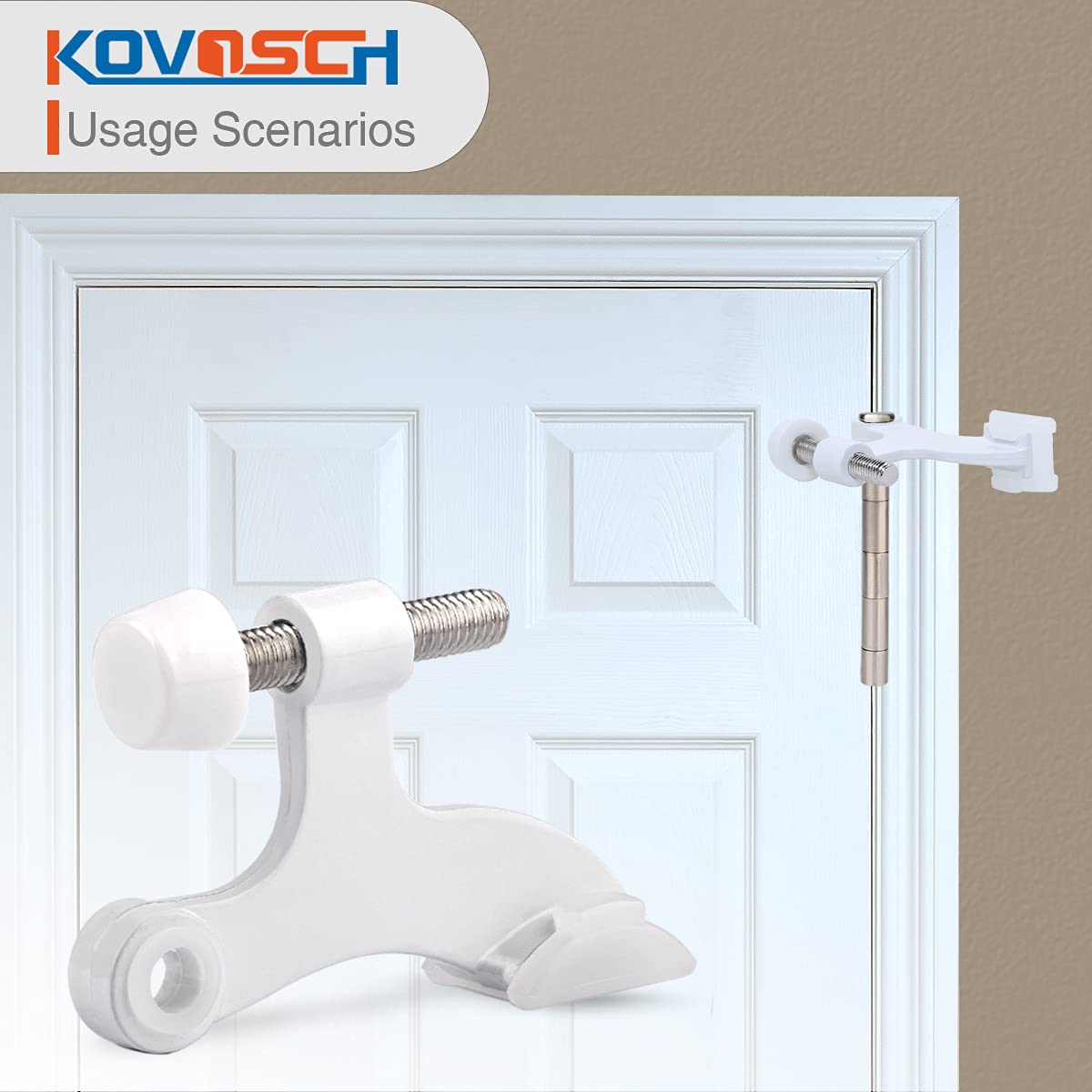 KOVOSCH 10 Pack Hinge Pin Door Stopper White