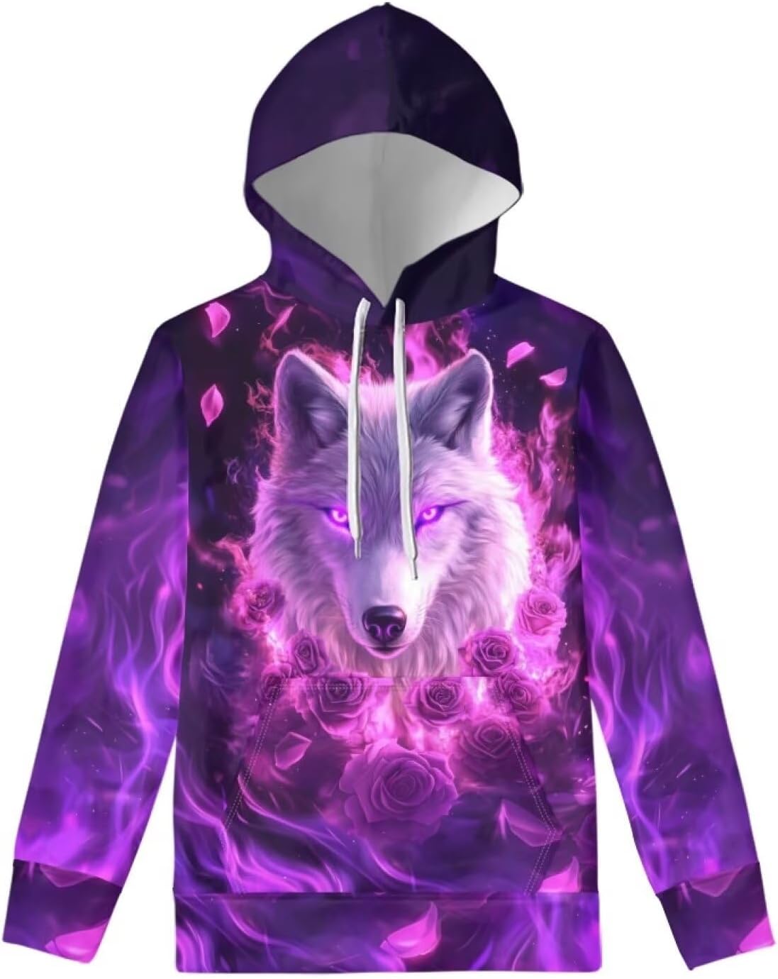 WELLFLYHOM Womens Cute Animal Print Hoodie Sweatshirt Drawstring Long Sleeve Pullover Tops with Pocket