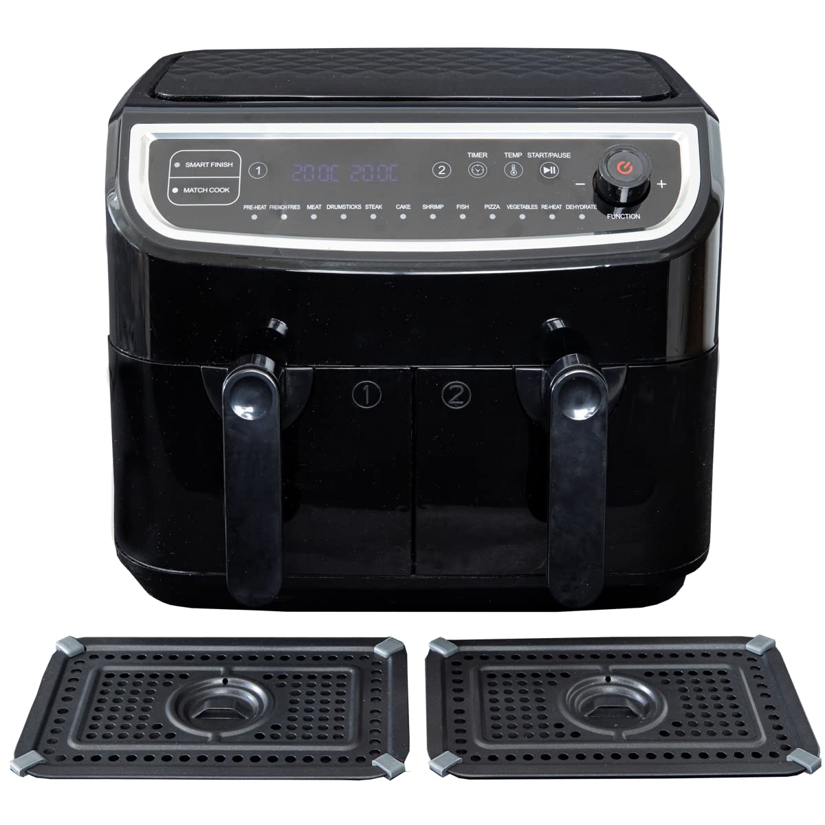Gastronoma 18290003 freidora Doble 9 L Independiente 2400 W Freidora baja en grasa Negro, Acero inoxidable