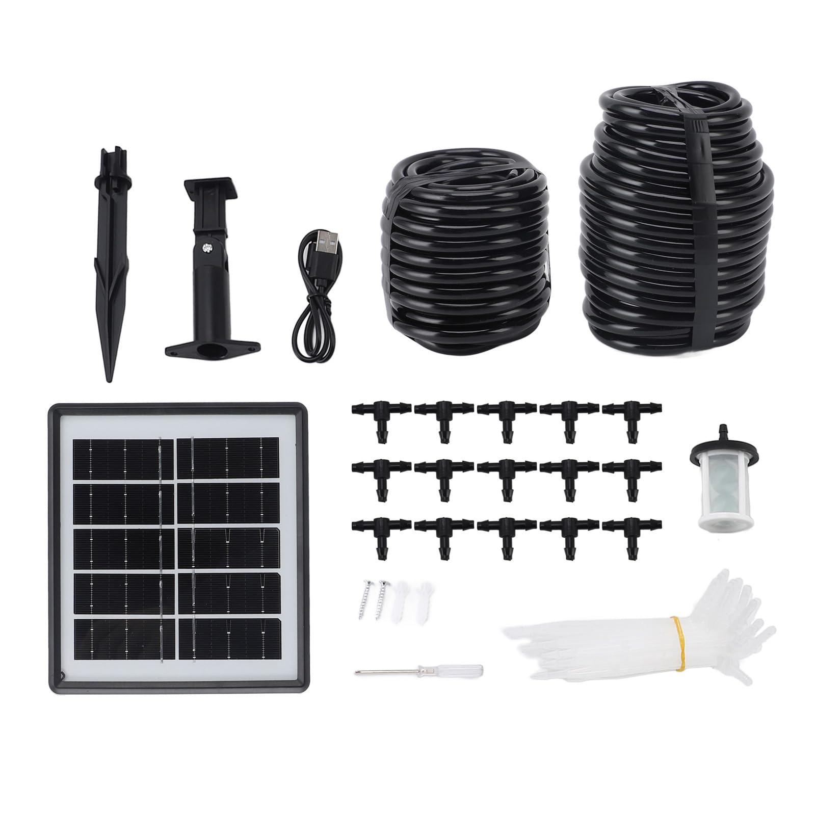 kit di irrigazione a goccia automatica solare di annaffiatura solare smart fai -da -te per i giardini di balconi serre di serre ABS PVC Materiale da 2000 mAh batteria