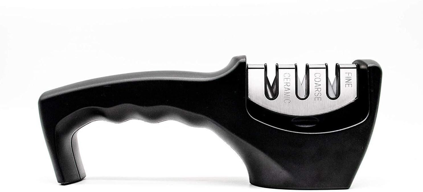 Knife Sharpener, Heavy Duty 3Stage Diamond Really Works for Ceramic