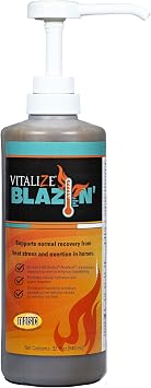 Vitalize - Blazin Liquid, 32 fl oz - Horse Supplements for Heat Stress Recovery with Hydration, Stamina & Endurance Support - Promotes Healthy Digestion & Body Temperature Ideal for Hot Weather