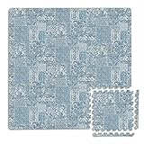 FloorPops FP3597 Mercado Interlocking Floor Tiles, Blue