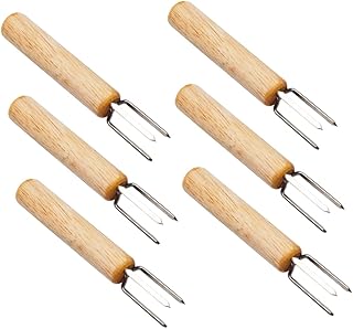 SECFOU 10 Peças 304 Espetos De Metal Para Churrasco Portátil Espetos De Espetinho De Milho Em Espiga Garfos De Espaguete De Aço Inoxidável Garfo De Frutas Ferramentas De Grelha 304