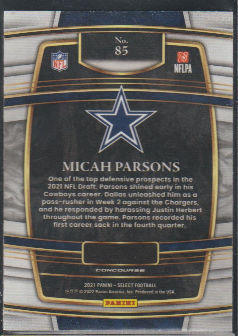 Amazon.com: 2021 Panini Select Micah Parsons Cowboys Rookie