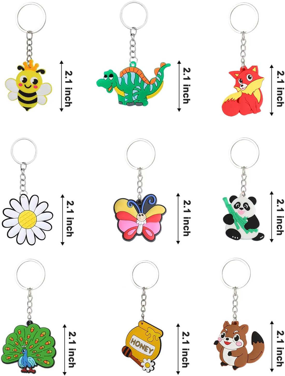 Veryrich Cute Keychains bulk for Kids Party Favors Classroom Prizes Backpacks Birthday Christmas Gift Goodie Bag Stuffers