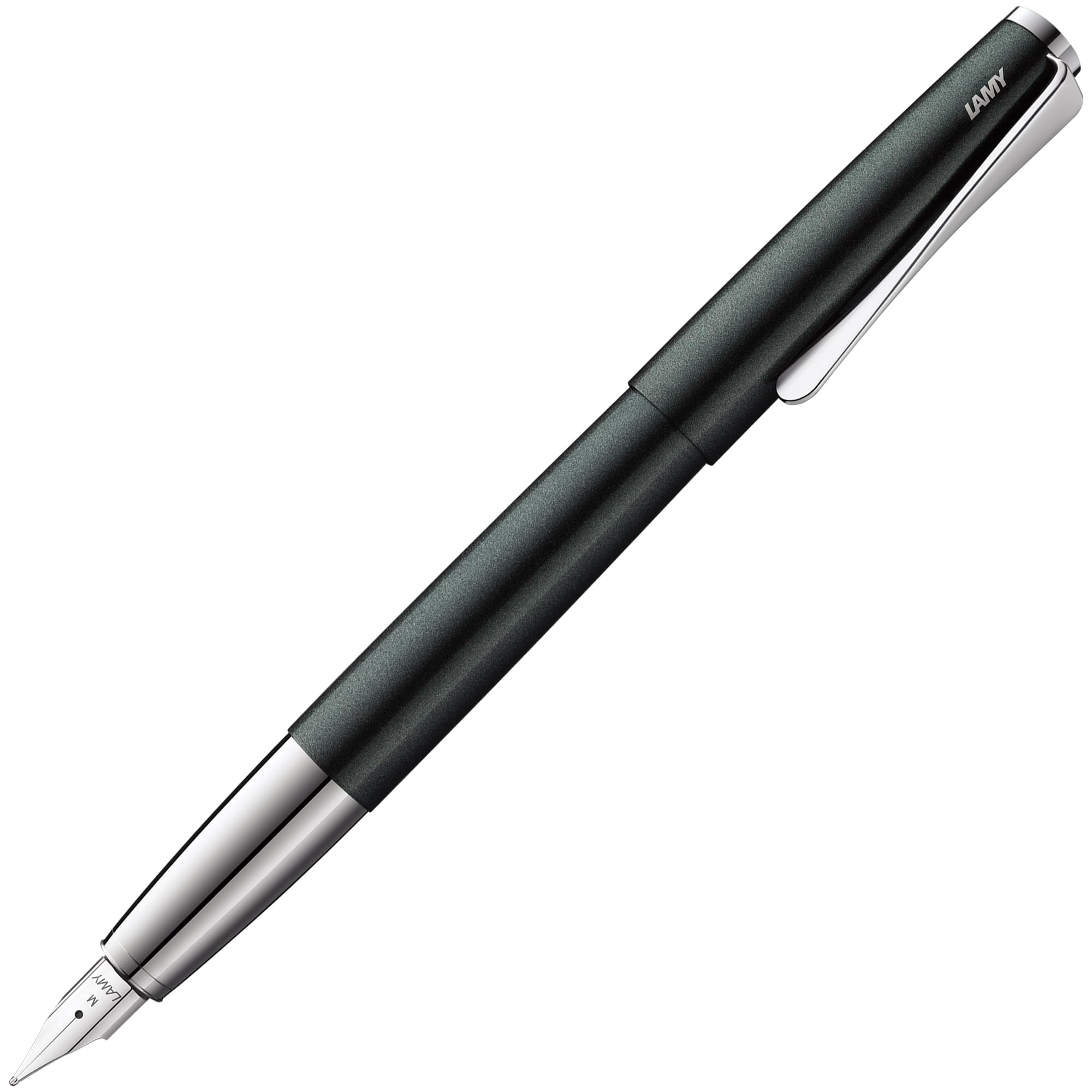 Lamy Studio 069 - Penna Stilografica in Acciaio Inox Con Finitura Laccata Nera e Verde, Manico Lucido, Pennino Spessore F