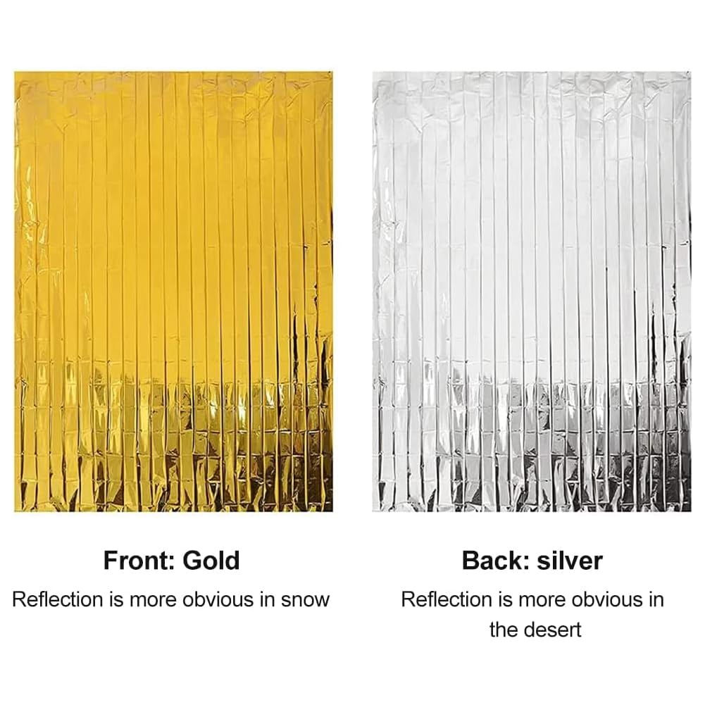 Manta Termica Supervivencia 3 Piezas, Mantas Térmicas Emergencia Oro Plata, Mantas Térmicas Emergencia Oro Plata, 210 × 160cm Manta De Rescate, para Exteriores, Senderismo, Supervivencia, Maratones