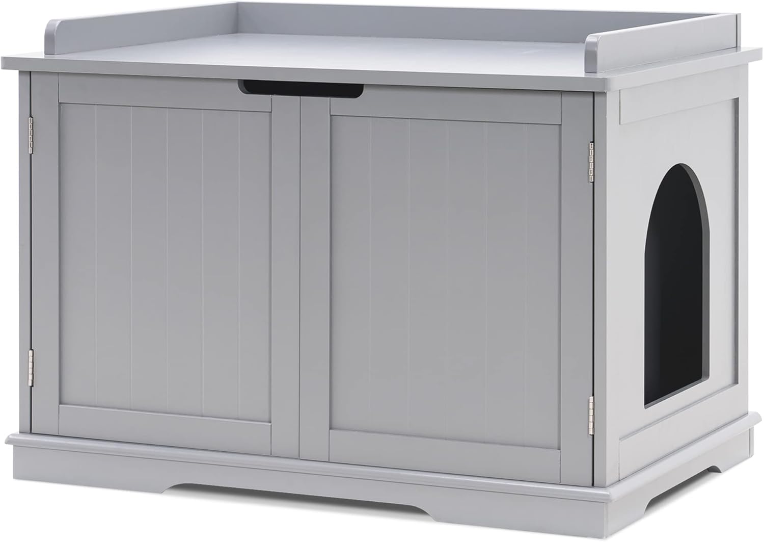 MCombo Cat Litter Box Furniture Hidden, Pet Enclosed Litter Bench, Wood Hideaway Extra Cat House, Kitten Washroom Bench with Removable Divider for Indoor Animal 0657