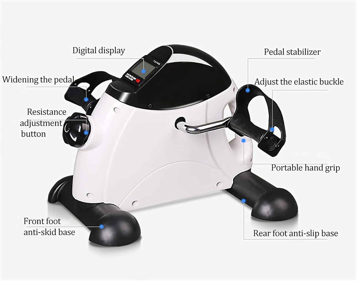 LUNEZY Exercise Bikes for Home use, Exercise Bicycle Portable Mini Exercise Bike Removable Smart Count Table Ribbon Exercise Bike Leg Trainer