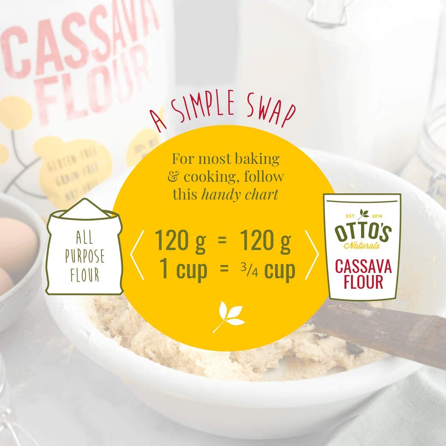 Otto's Naturals Cassava Flour, Gluten Free and GrainFree Flour For