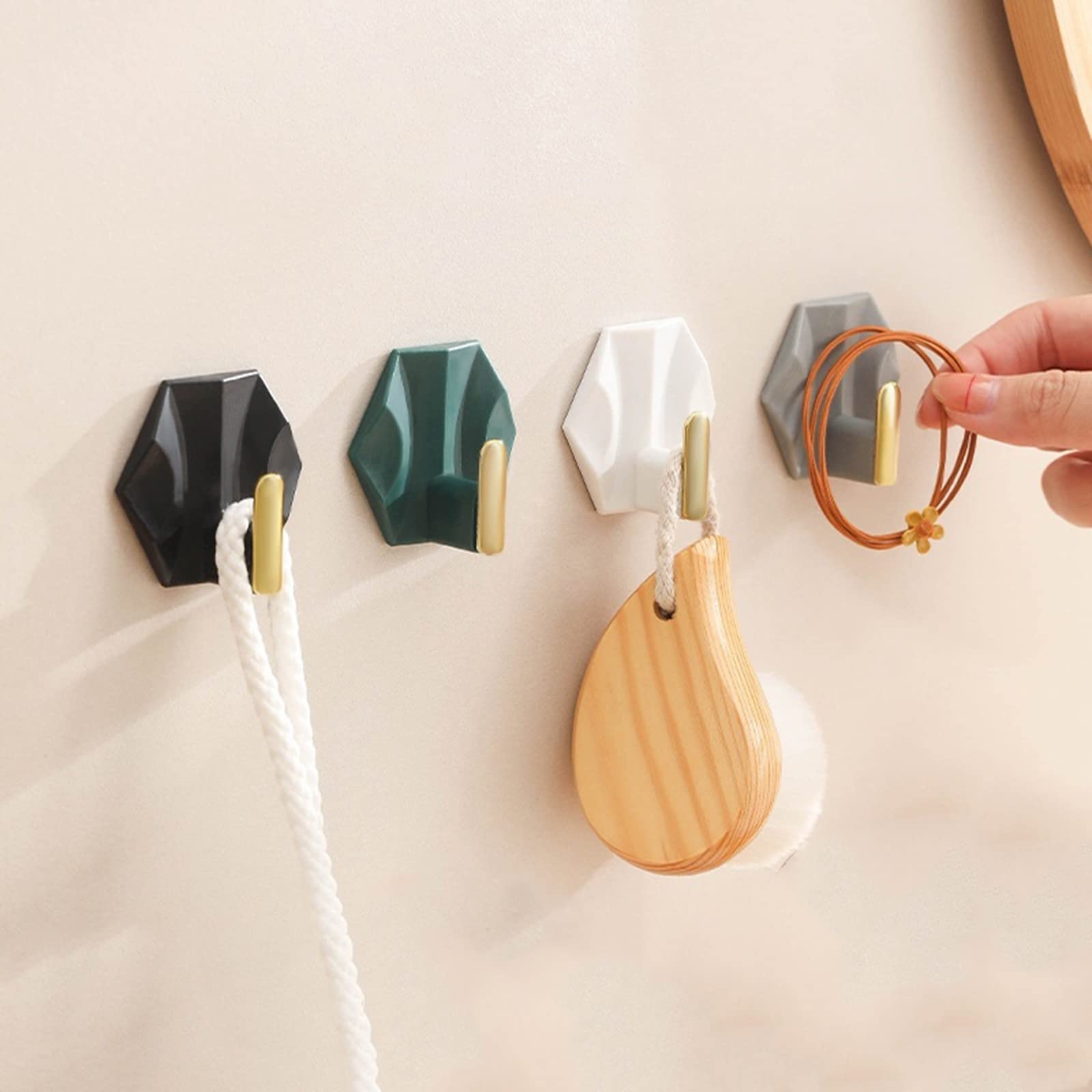 Lot De 4 Crochets Muraux Adhésifs Résistants Et Imperméables Pour