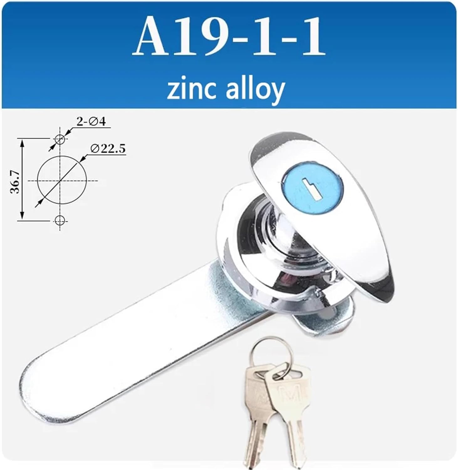 A19-1 Handle Lock Outdoor Distribution Box Cabinet Electric Cabinet Door Lock Fire Iron Cabinet Handle Lock 1Pcs(Gold 4pcs)