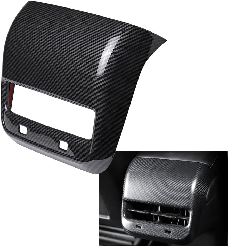 Astra Depot Compatible with 2017-2023 Tesla Model 3 Model Y Interior Rear Carbon Fiber Air Vent Outlet Cover Trim for Tesla Accessories
