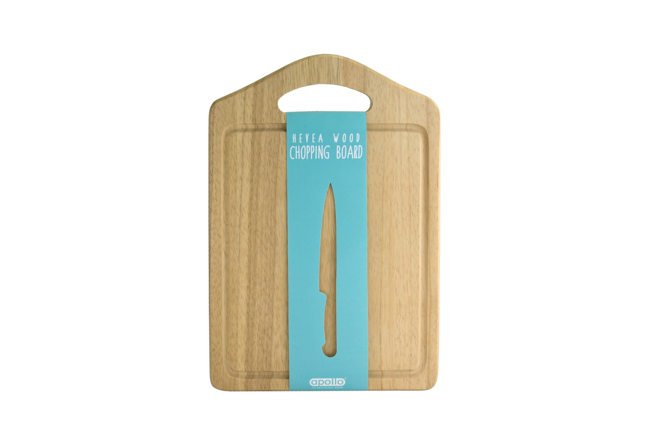Apollo The Housewares Brand Natural Wood Apollo Housewares Rubberwood Chopping Board With Hanlde, T3317