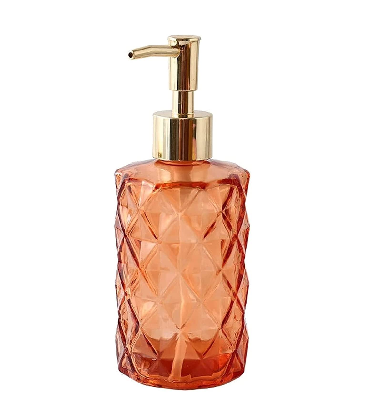 Sdydsge Orange Soap Dispenser， Soap Dispensers With Pump Dispenser Modern Glass Portable Hotel Shower Bottle Shampoo Lotion