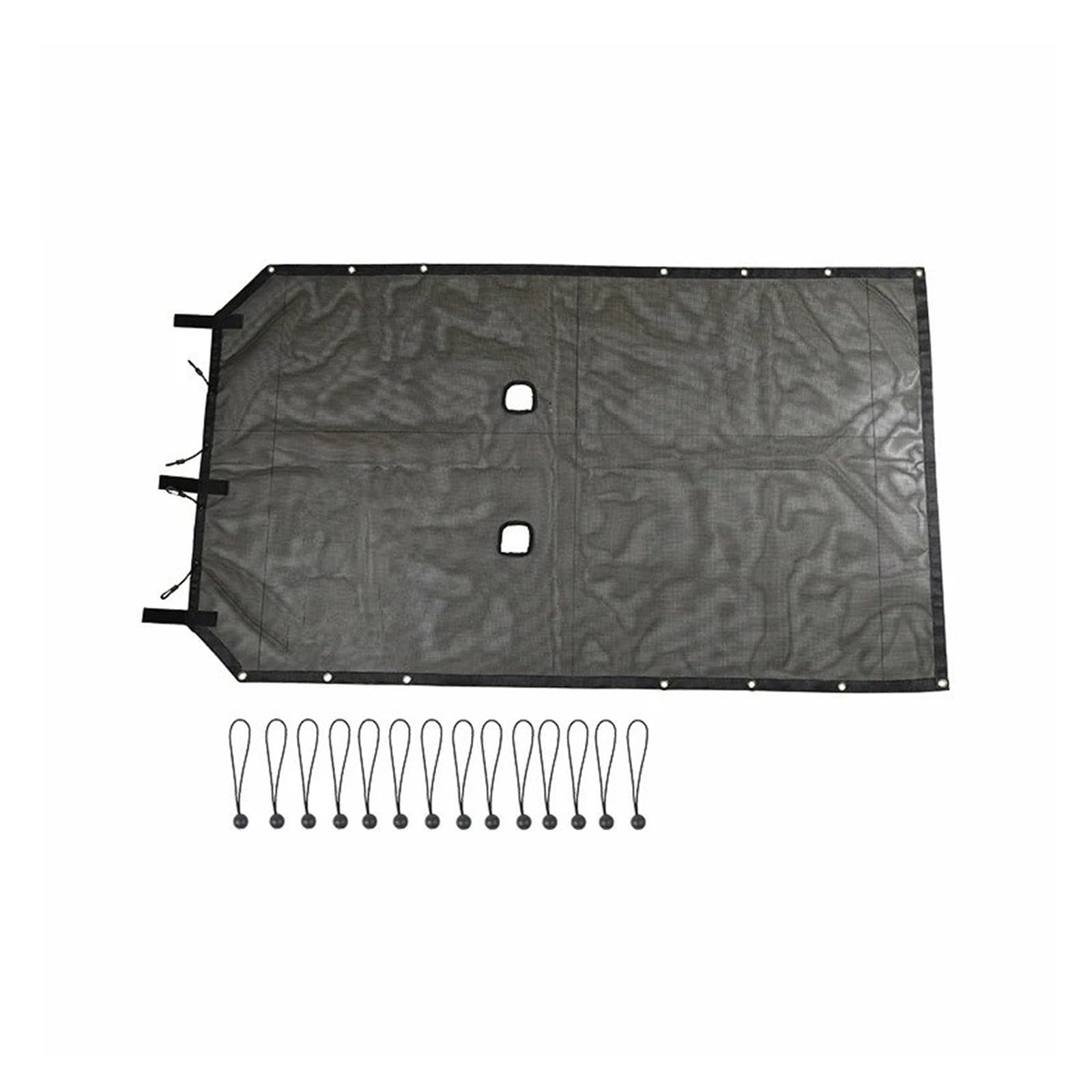 Laderaumabdeckung Gepäckraumabdeckung für Jeep Wrangler JK 2 Türen 2007-2017 Autodach-Sonnenschutzabdeckung Mesh-Isoliernetz