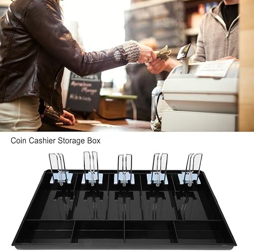 Miniatura 2 de Bandeja de inserción de cajón de caja registradora con 5 compartimentos para billetes4 monedas para almacenamiento de dinero, bandeja de repuesto