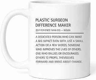 Plastic Surgeon Definition Mug - Cosmetic Coffee Cup - Medical Funny Gift From Colleagues - Specialist Tea Mugs - Surgical Expert Cups - 11 Oz Ceramic Gifts For Healthcare Provider, Birthday, Him