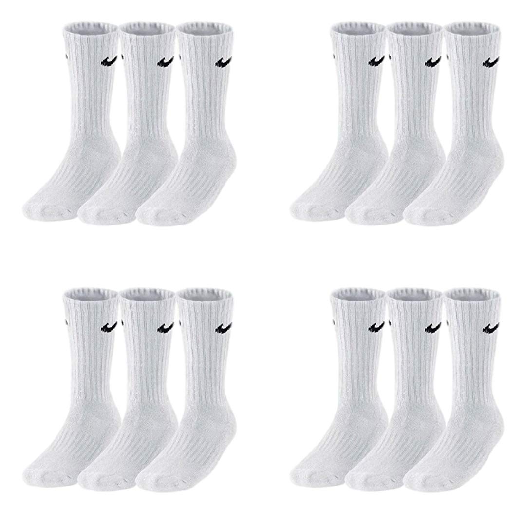 Nike 18 Paar Socken Herren Damen Sparset Tennissocken Sportsocken Laufsocken Paket Bundle SX4508 Weiß Schwarz Grau