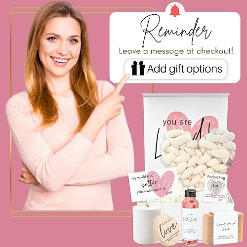 Miniatura 9 de Boxzie Juego de caja de regalo con texto en inglés «You are Loved para mujer», regalos únicos con texto en inglés «I Love You» para ella, paquete de