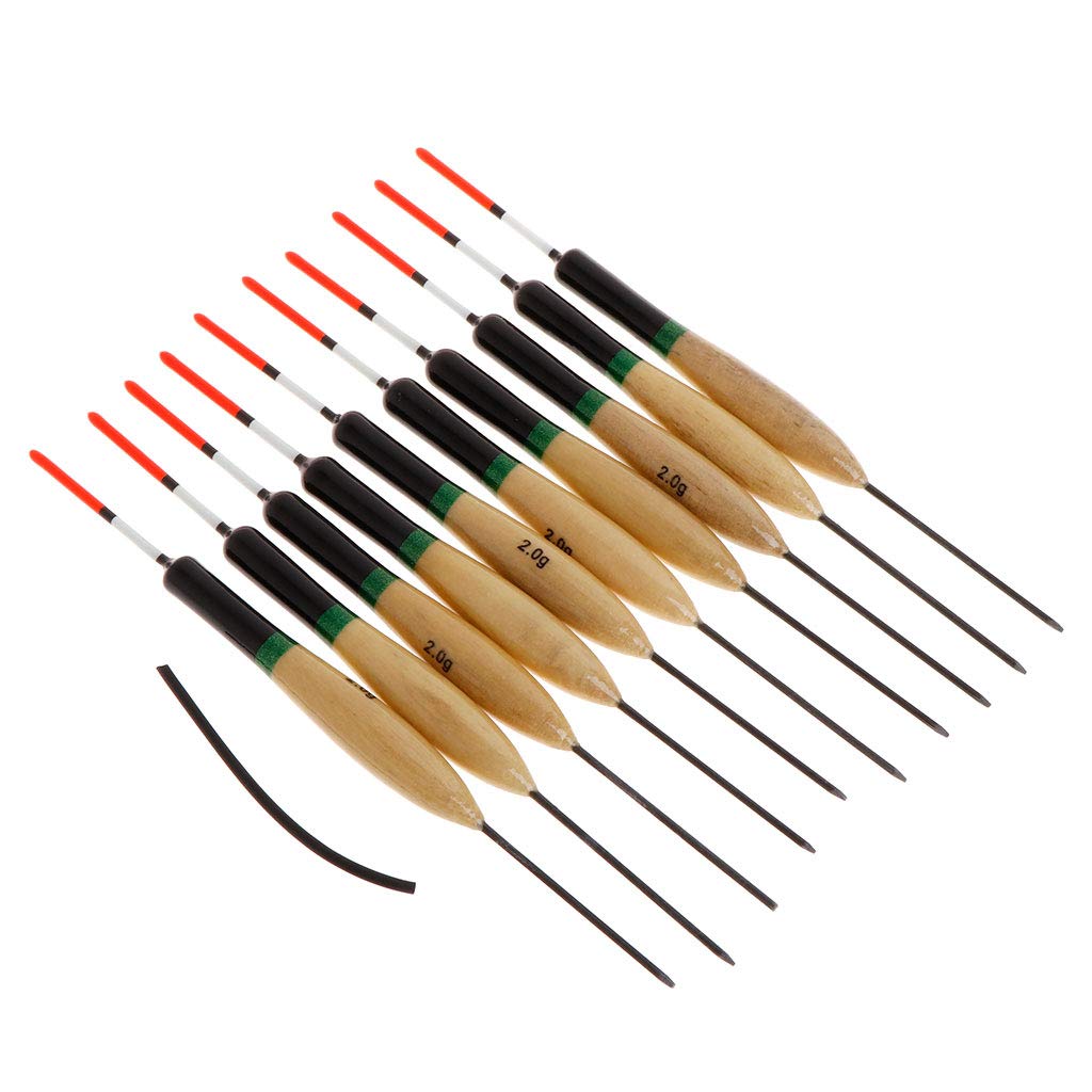 BANYUP 10 Pcs/Set Fishing Float Lightweight Wood Tackle Sensitive Buoyancy Buoy Paulown Fishing Floaters with Lights