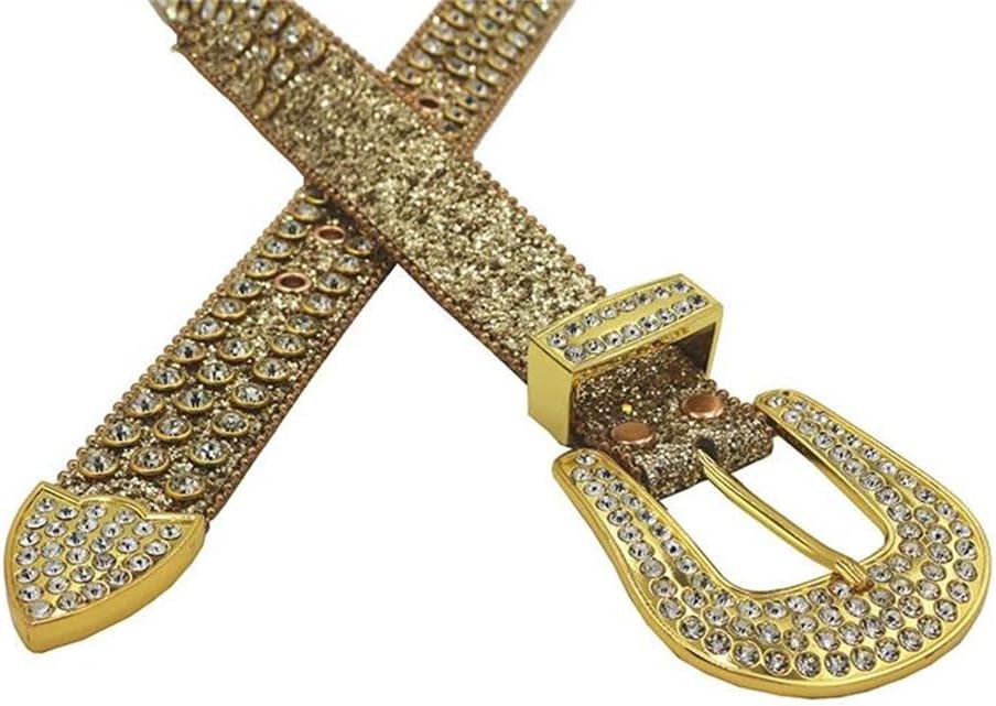 Unisex Luxury Rhinestones Western Belt Vintage Crystal Studded Cowboy Cowgirl For Men Women