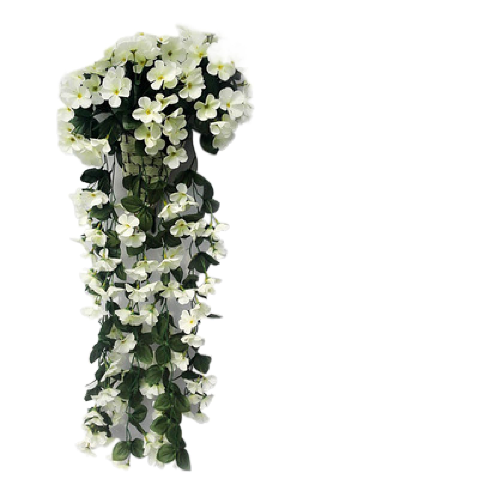 CBYARNArtificial flower violet hanging vine wall hanging orchid hanging orchid flower living room balcony home decoration wall hanging flower （L*W） 78 * 30cm White