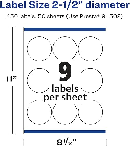 Miniatura 8 de Avery Etiquetas redondas transparentes brillantes con alimentación segura, 2.5 pulgadas de diámetro, 90 etiquetas transparentes brillantes,