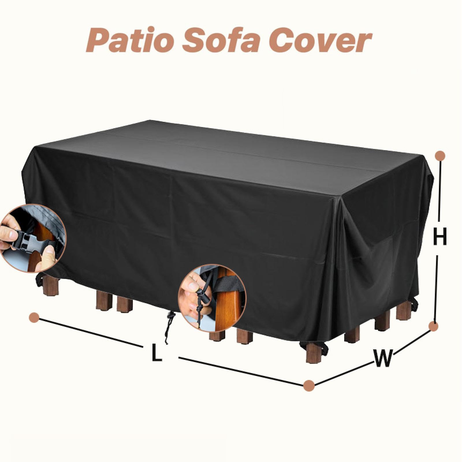 Funda Muebles Jardin Impermeable 370 Largo x 55 Ancho x 95 Alto/cm Anti-UV Fundas Sofa Exterior Impermeable,Protector Mesa Exterior,420D Oxford Fundas Impermeable para Muebles De Jardin