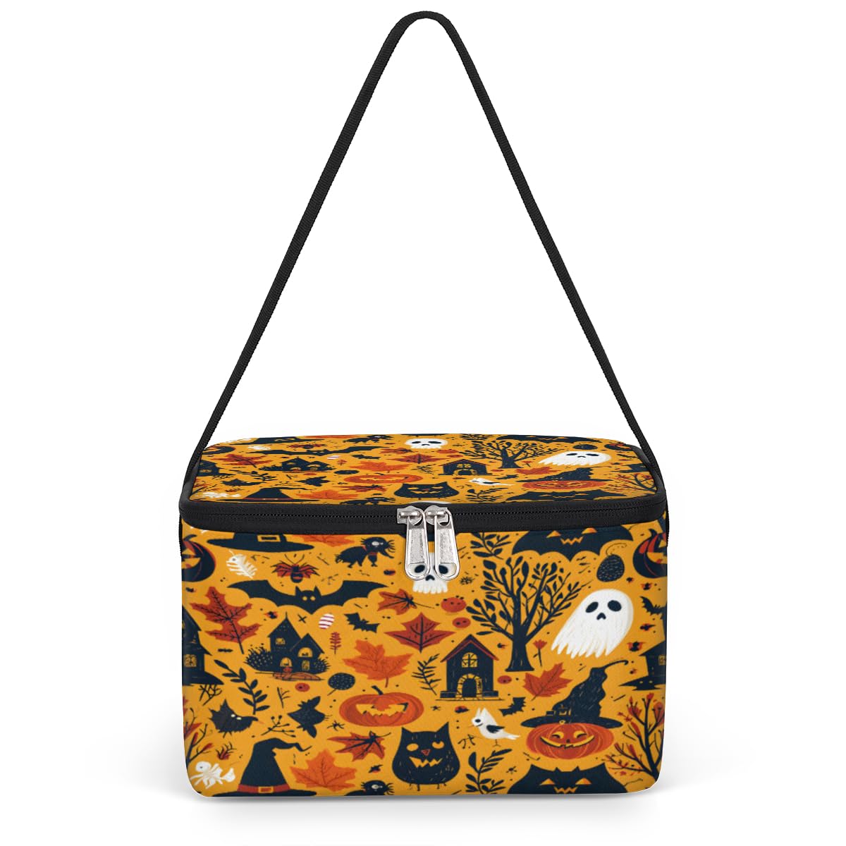 GzLeyigou Halloween Party Decor Lunch Bags for Women Men 9 Cans, Hot & Cold Food Delivery Bag Insulated Grocery Bag Insulated Lunch Box Cooler Bag for Office Work Picnic Beach