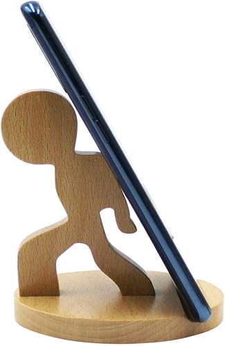 Lindo niño teléfono celular titular de madera Smartphone escritorio titular para teléfonos móviles Animal teléfono soporte escritorio ornamento