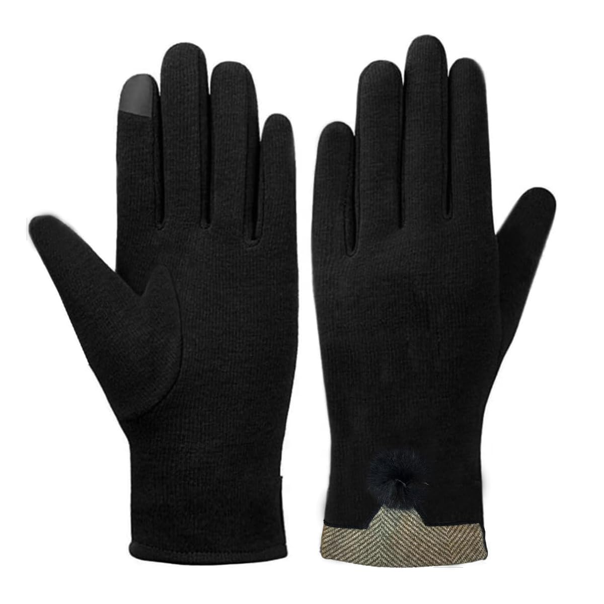 Winter Gloves For Women - Touch Screen, Warm Fleece Lining, Stylish Pompon Design, Waterproof, Great For Outdoor Activities, Comfortable Size For Most, Fashionable Gift Option-image-6