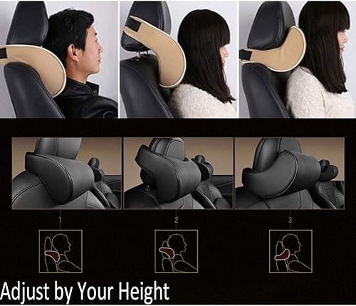 Miniatura 2 de Almohada de apoyo para el cuello del asiento del automóvil, piel sintética suave + espuma viscoelástica, almohadilla de apoyo para la cabeza para