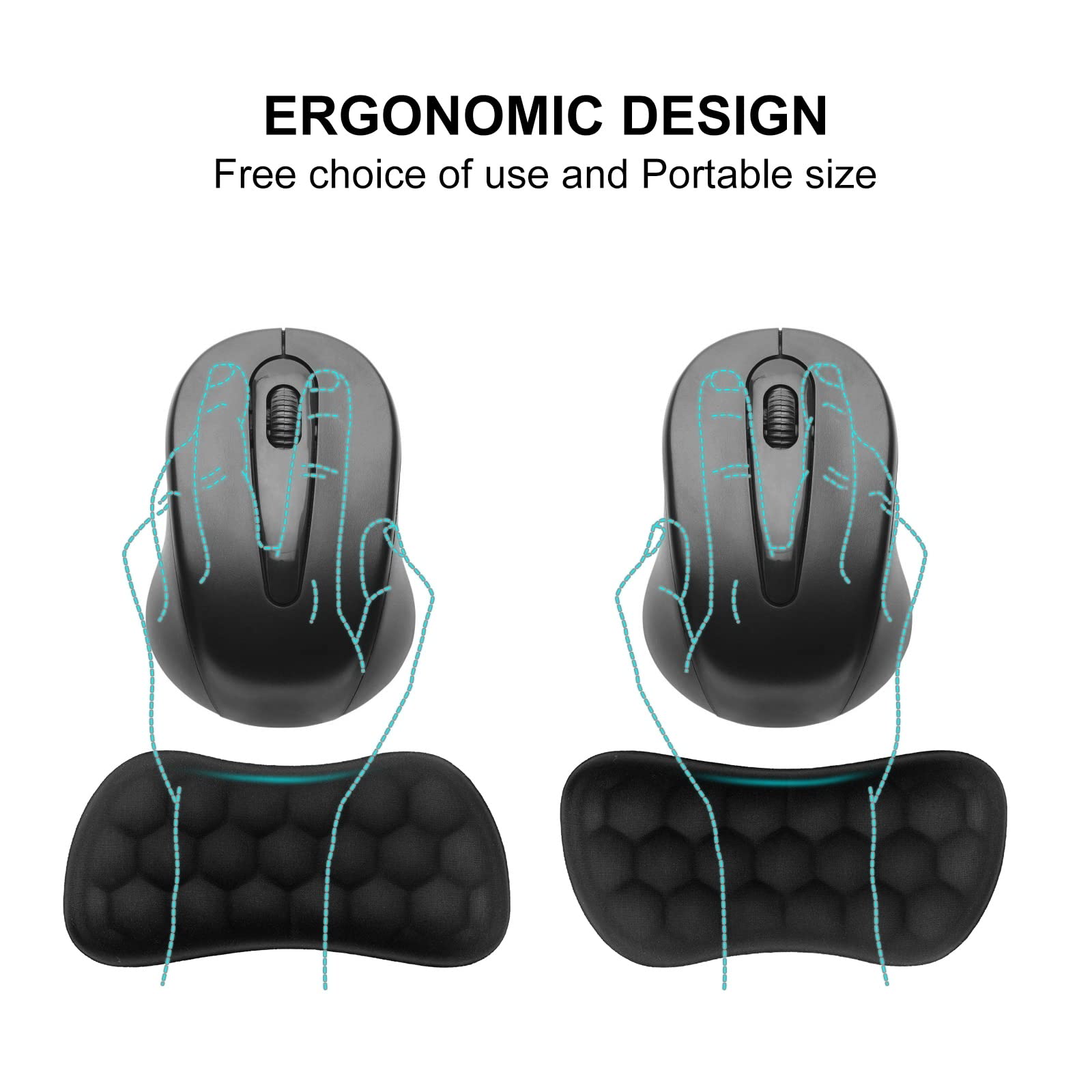 MOLMO Wrist Rest, Ergonomic Wrist Pad for Wrist Pain Relief, Memory Foam Mouse Wrist Rest Support for Computer, Laptop, Working&Gaming, Massage Pattern Wrist Rest for Mouse (Wrist Rest 1pcs, Black)