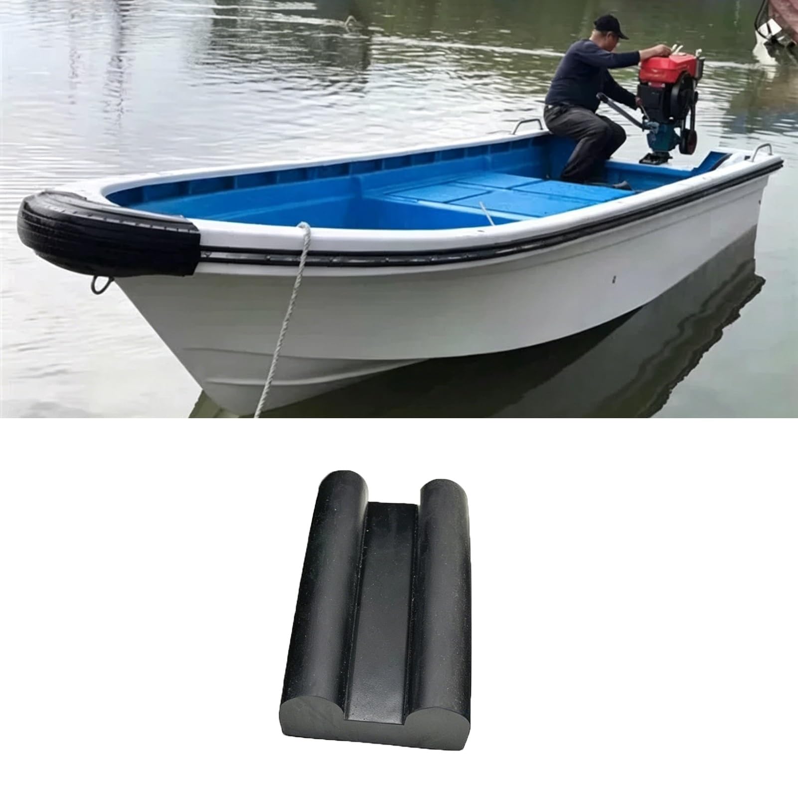 Paraurti in gomma per imbarcazioni, parafango resistente alle intemperie, striscia di protezione per bordi dello scafo, 2 m, accessori durevoli per parafango dock