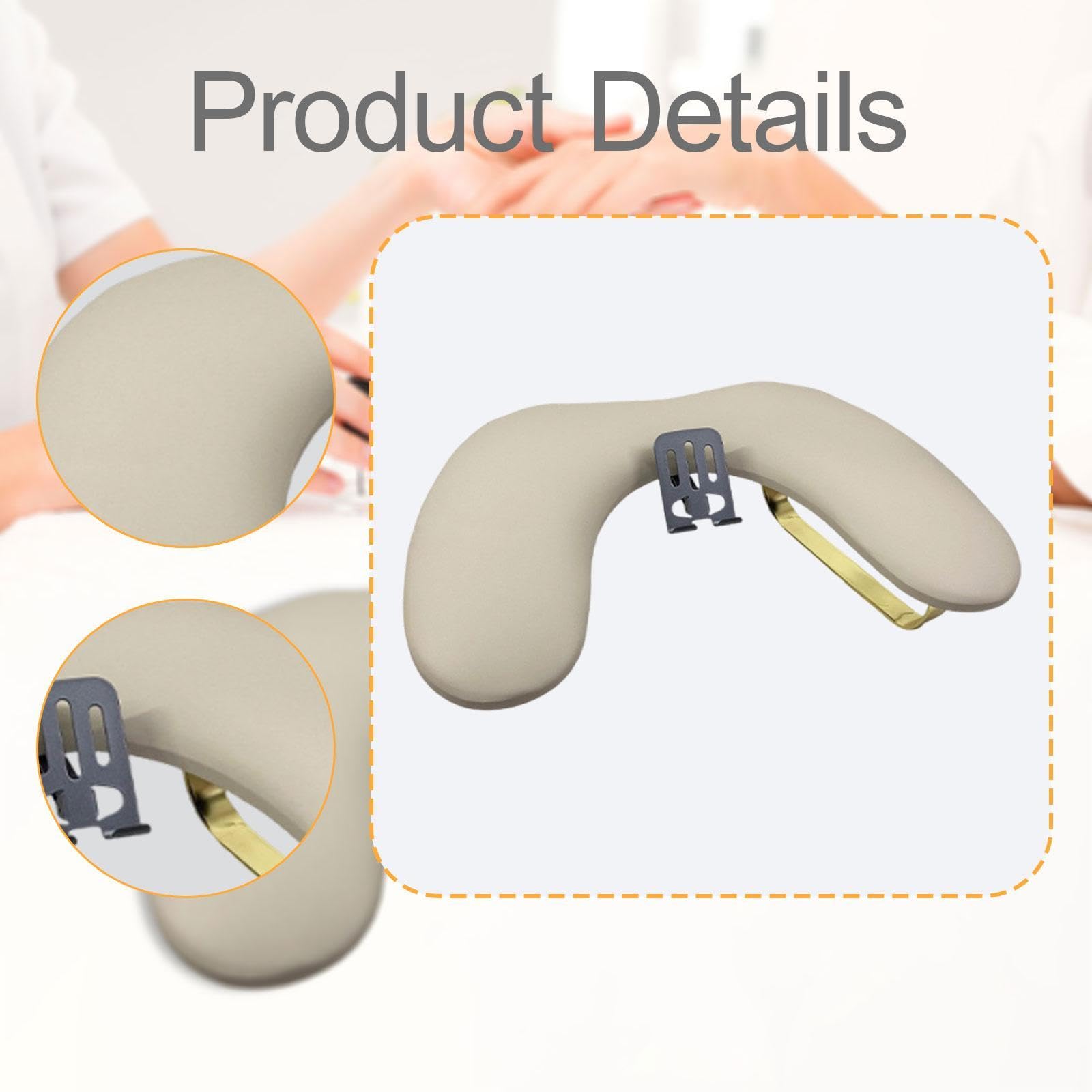 Almohada para Manicura Cojín Reposa Mano Soporte de Uñas Almohadilla con Porta Celular Fabricación Sólida Adecuada para Profesionales Hogar Salón, CafÉ