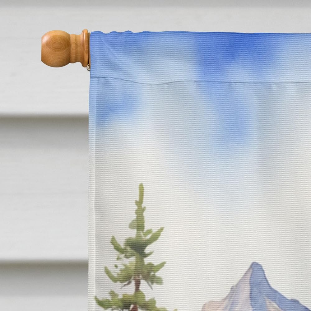 Caroline's Treasures DAC5854CHF Black and Tan Coonhound Cowboy Welcome House Flag Large Porch Sleeve Pole Decorative Outside Yard Banner Artwork Wall Hanging, Polyester, House Size, Multicolor