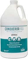 Vista 1 de Fresh Products 1WBLE Conqueror 103 Concentrado contrarrestante de olores, limón, botella de 1 galón, 4cartón (FRS1WBLE)