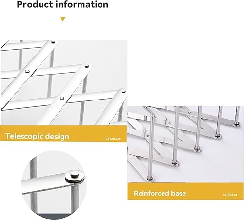 Miniatura 4 de YEZILUU 2 paquetes de soporte de acero inoxidable plateado, soporte de secado de platos, soporte de secado para tabla de cortar, estante de secado