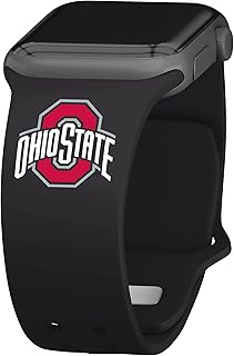 Affinity Bands Ohio State Buckeyes Silicone Sport Band compatible with Apple Watch (38/40/41mm Black)