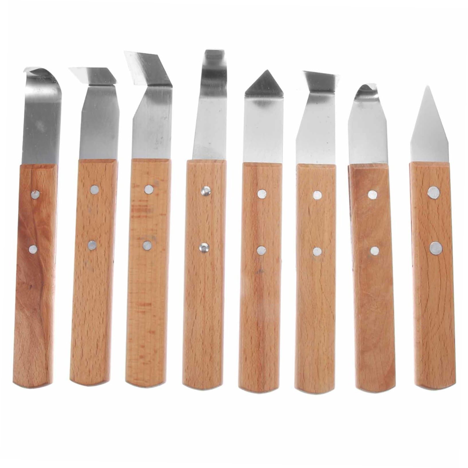 LALAFINA Herramientas Manuales para Esculpir Arcilla y Cerámica Mango de Madera, 8 Piezas Inoxidables, Cuchillos para Tallado, Modeladores y Escultores, Escultura y Color Aleatorio